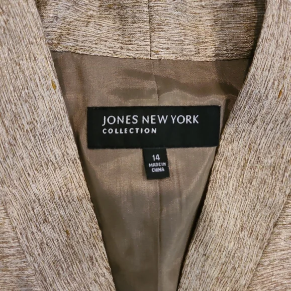 Jones New York Womens gold tweed Skirt Suit - special event style - Sz 14 - NWT - Picture 7 of 10